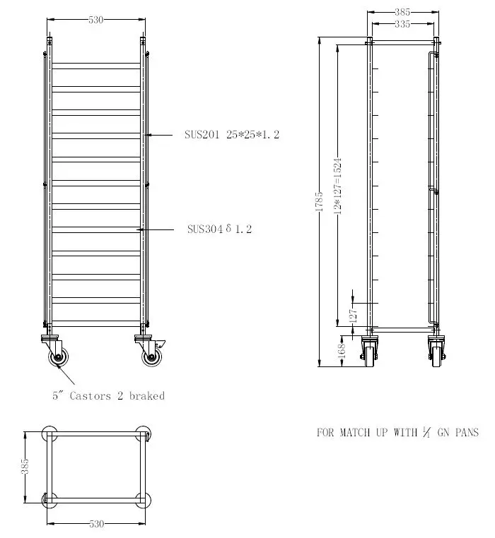 CombiSteel Clearing Trolley Flat Packed 1/1GN 7490.0260 - Image 2