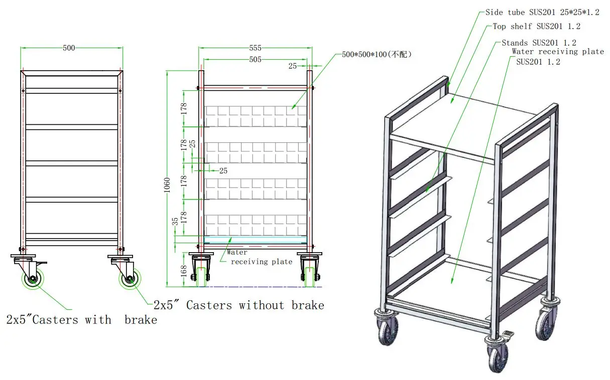 CombiSteel Basket Trolley 500x500mm 7490.0272 - Image 2