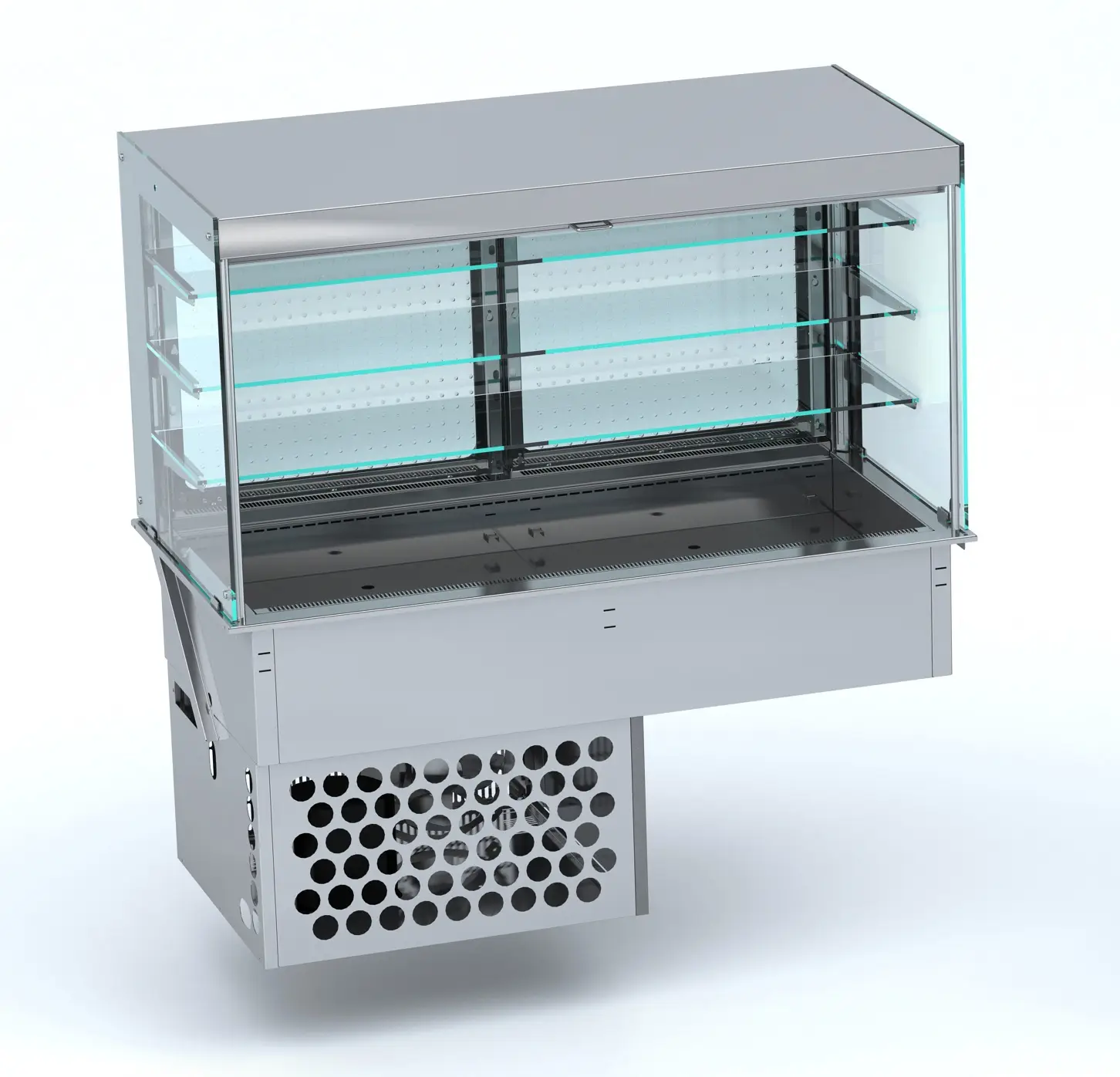 CombiSteel Drop-in Cubic Refrigerated Display - Roll-up 4/1 7495.0140