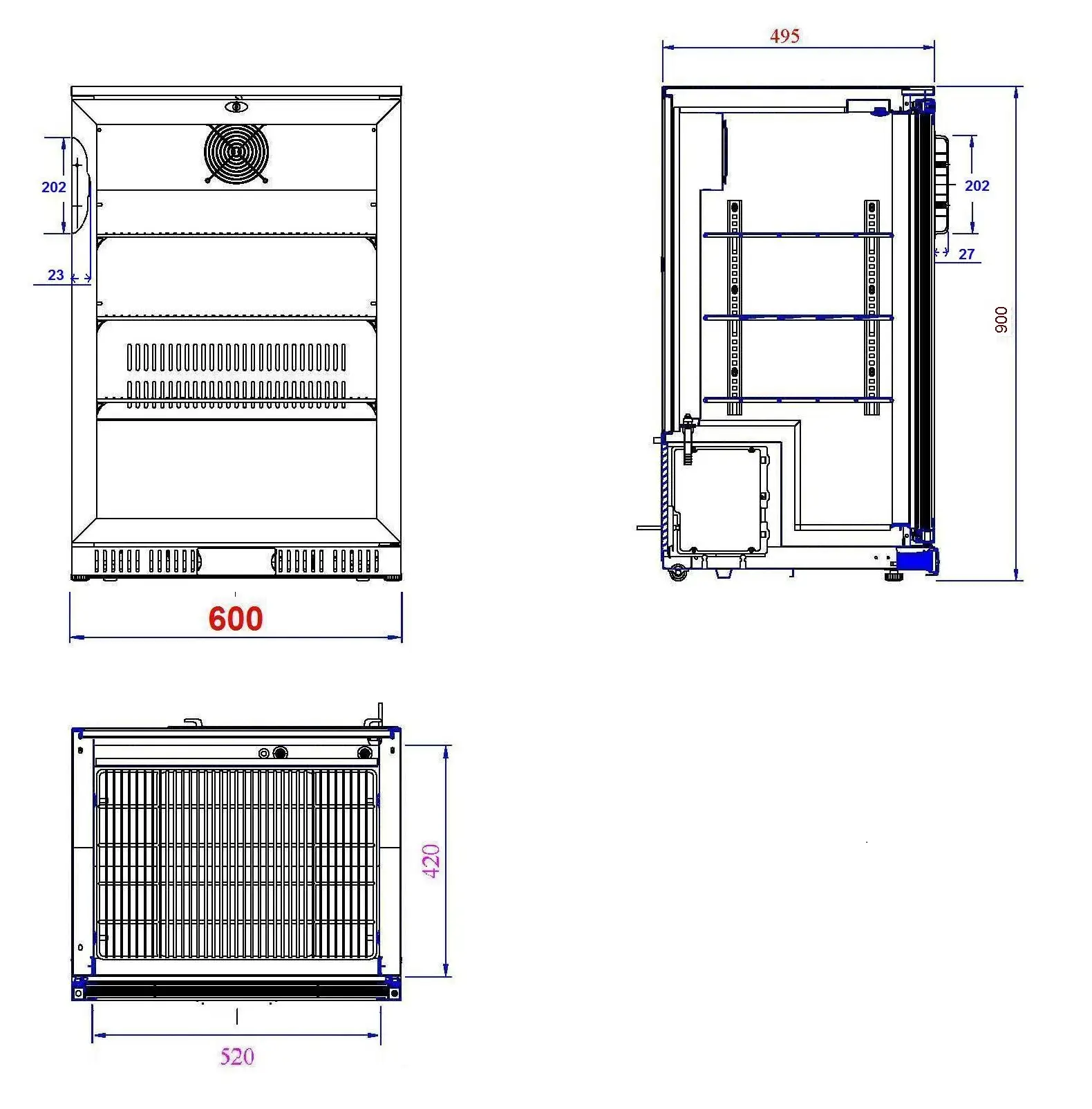 CombiSteel Back Bar Cooler Black Single Door 7527.0005 - Image 2