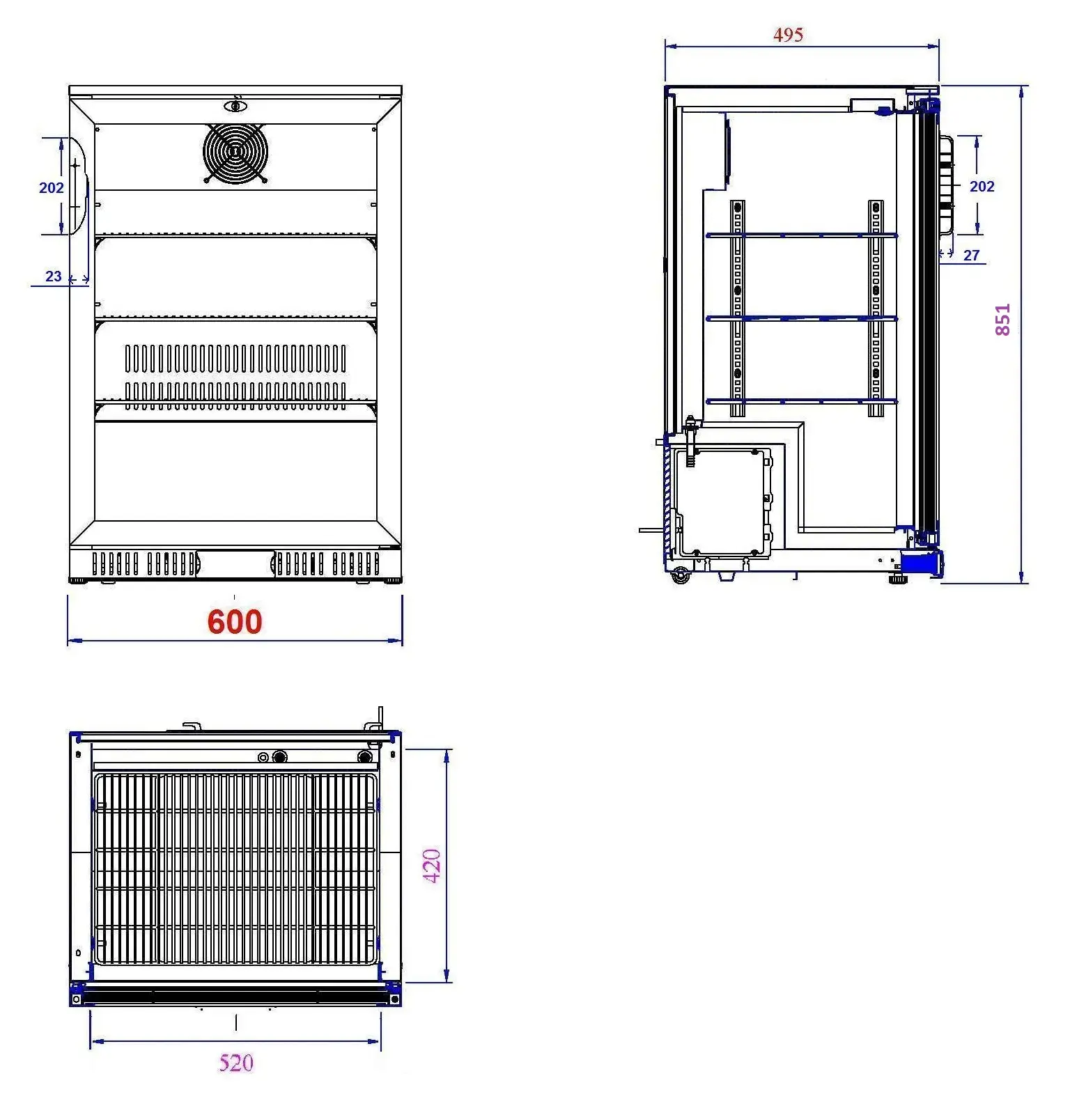 CombiSteel Back Bar Cooler Black Single Door 7527.0030 - Image 2