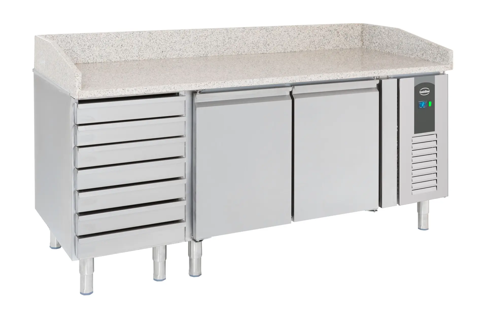 CombiSteel Pizza Counter Double Door 7 Dough Drawers 7950.0042