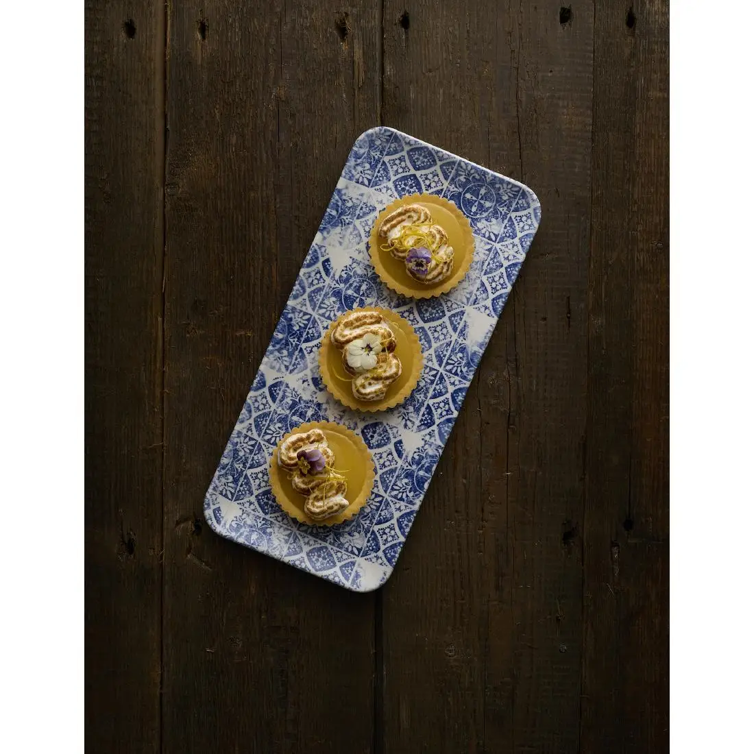 Dudson Makers Collection Organic Rectangular Platters Porto Blue 179mm (12 Pack) DX153 - Image 3
