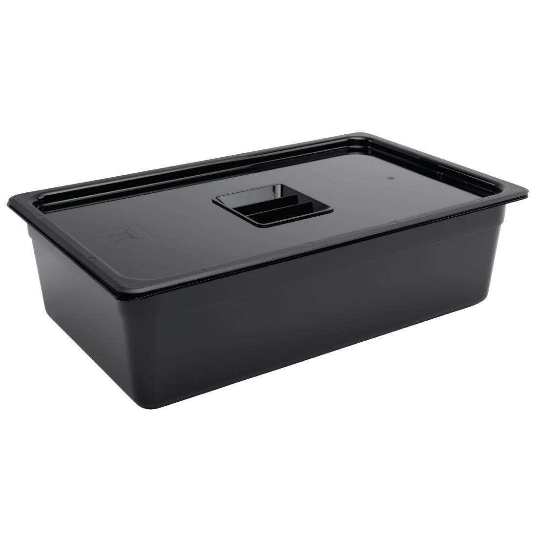 Vogue Polycarbonate 1/1 Gastronorm Container 150mm Black U456 - Image 3