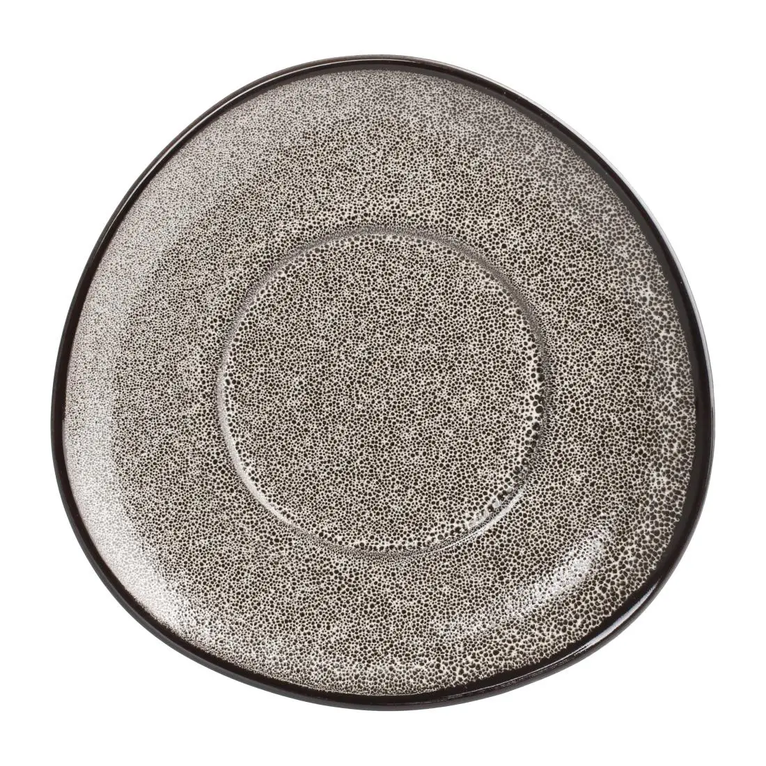 Olympia Mineral Triangular Cappuccino Saucers Grey Stone 150mm (6 Pack) DF182