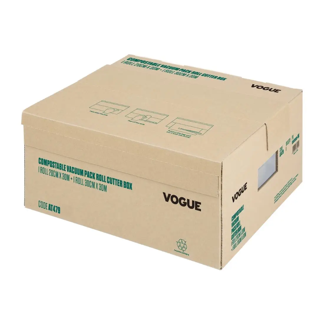 Vogue Compostable Vacuum Pack Roll Cutter Box 200mm & 300mm Twin Pack AT479 - Image 2