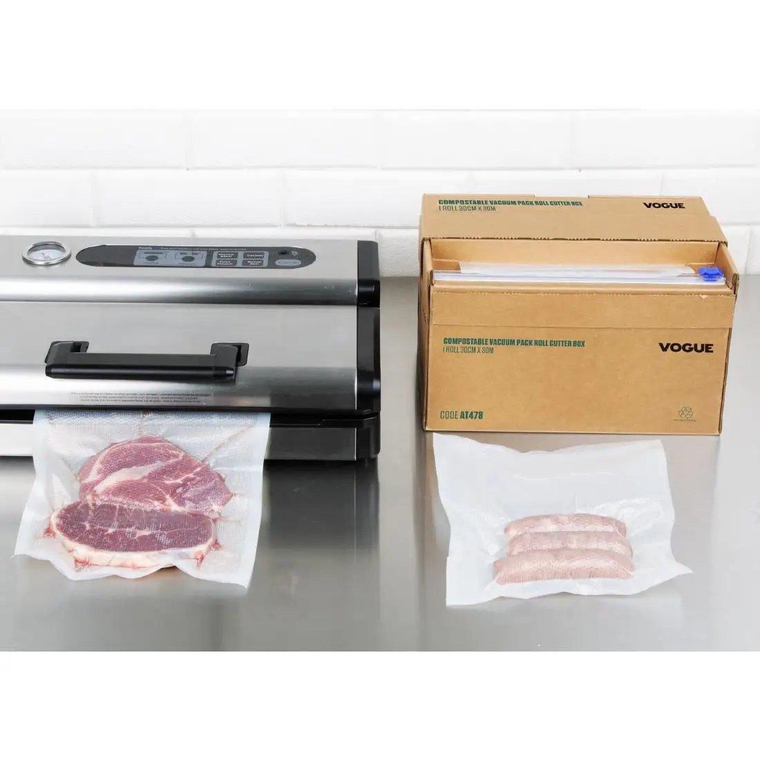 Vogue Compostable Vacuum Pack Roll Cutter Box 200mm & 300mm Twin Pack AT479 - Image 6