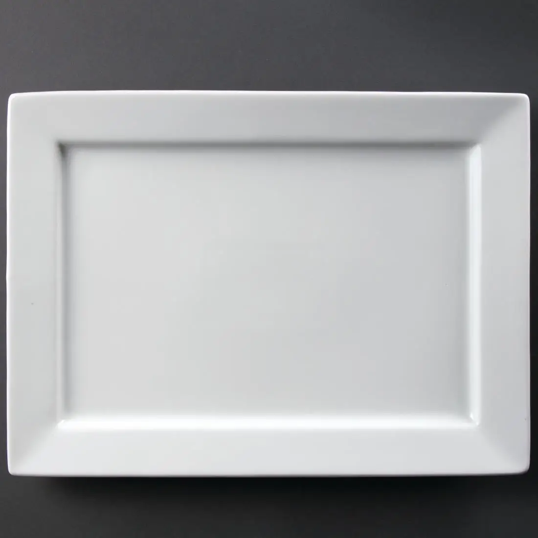 Olympia Whiteware Wide Rim Rectangular Platter 400x295mm C362