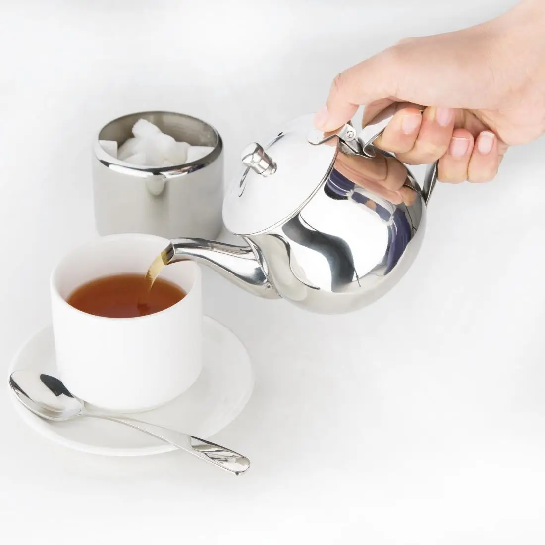 Olympia Arabian Stainless Steel Teapot 400ml C458 - Image 4