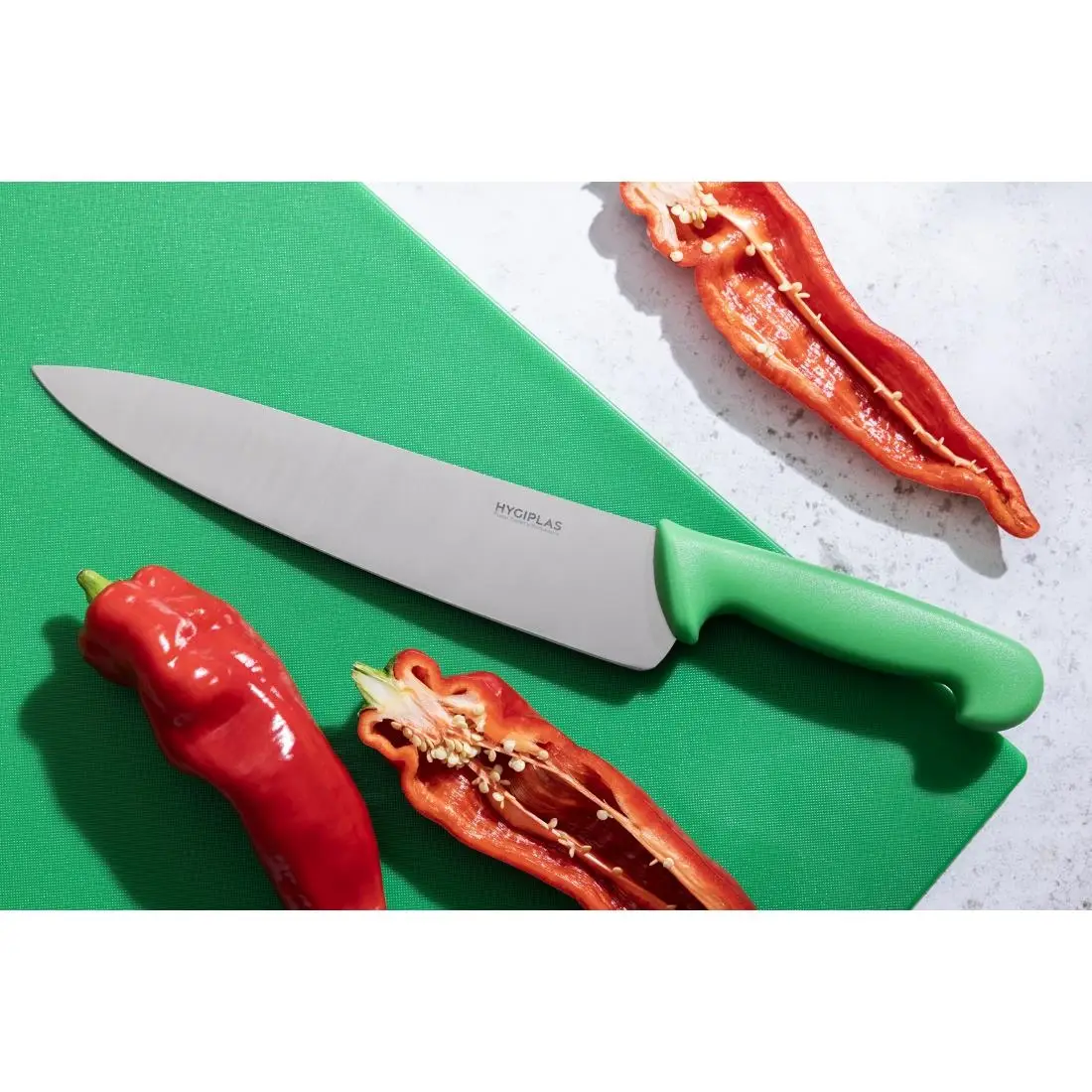 Hygiplas Chef Knife Green 25cm C868 - Image 6