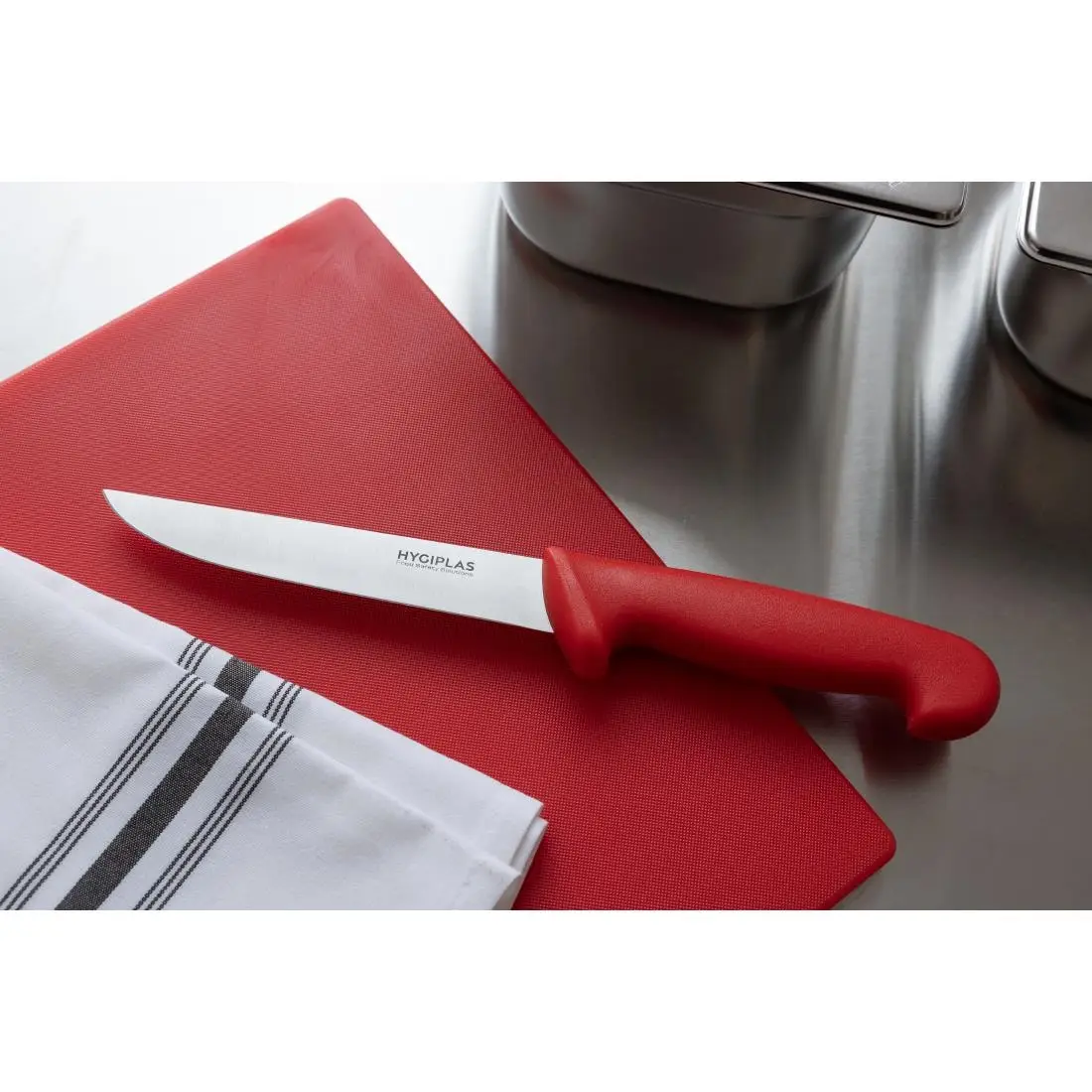 Hygiplas Stiff Blade Boning Knife Red 15cm C890 - Image 6