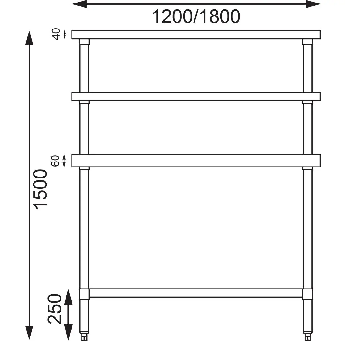 Vogue Stainless Steel Prep Station 1200x600mm CC359 - Image 8
