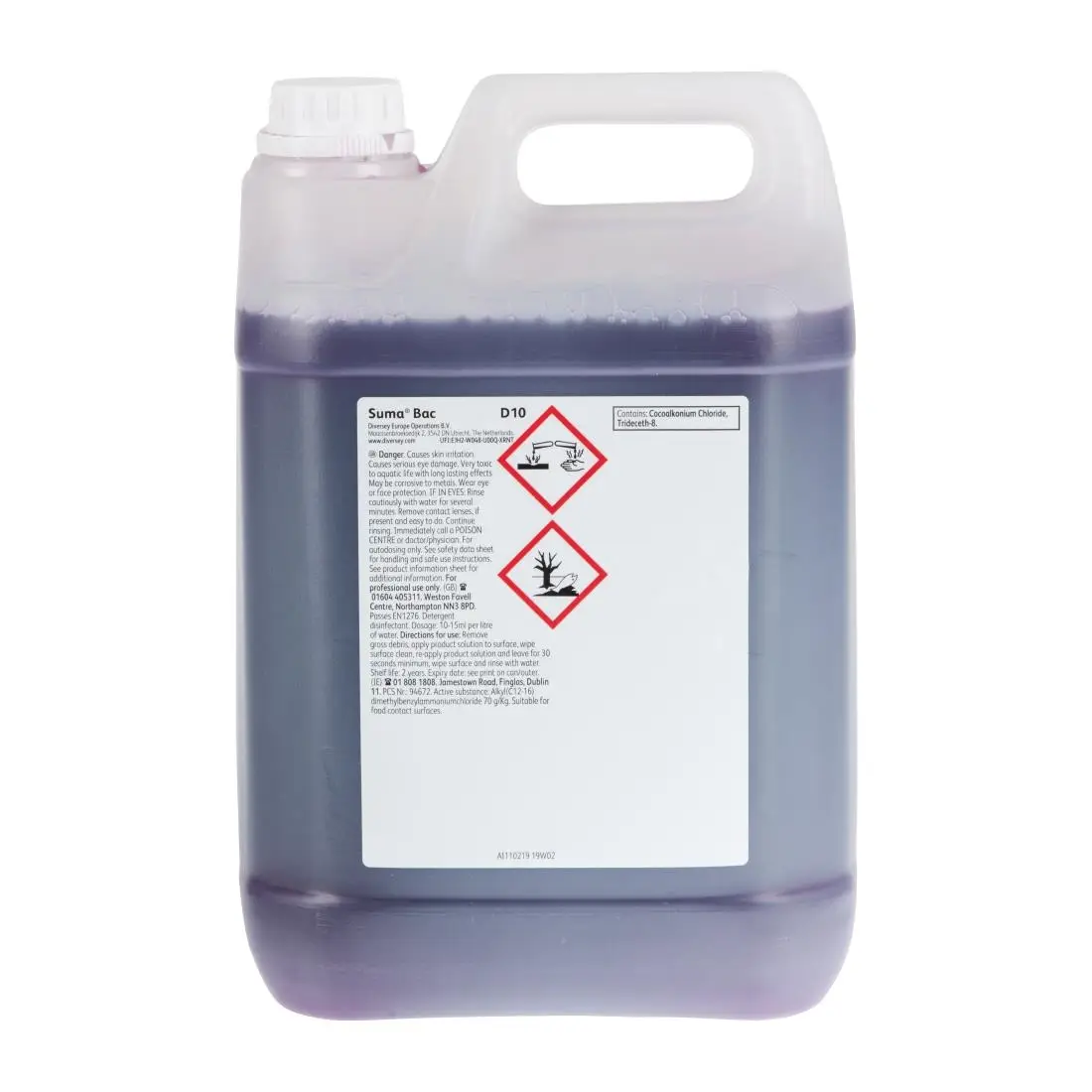 Suma Bac D10 Cleaner and Sanitiser Concentrate 5Ltr (2 Pack) CD517 - Image 4