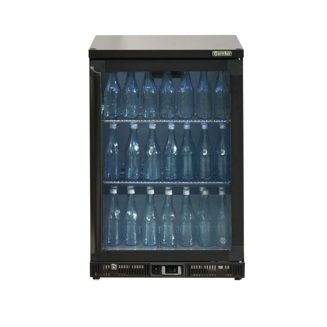 Gamko Bottle Cooler - Single Hinged Door 150Ltr Black CE550 - Image 2