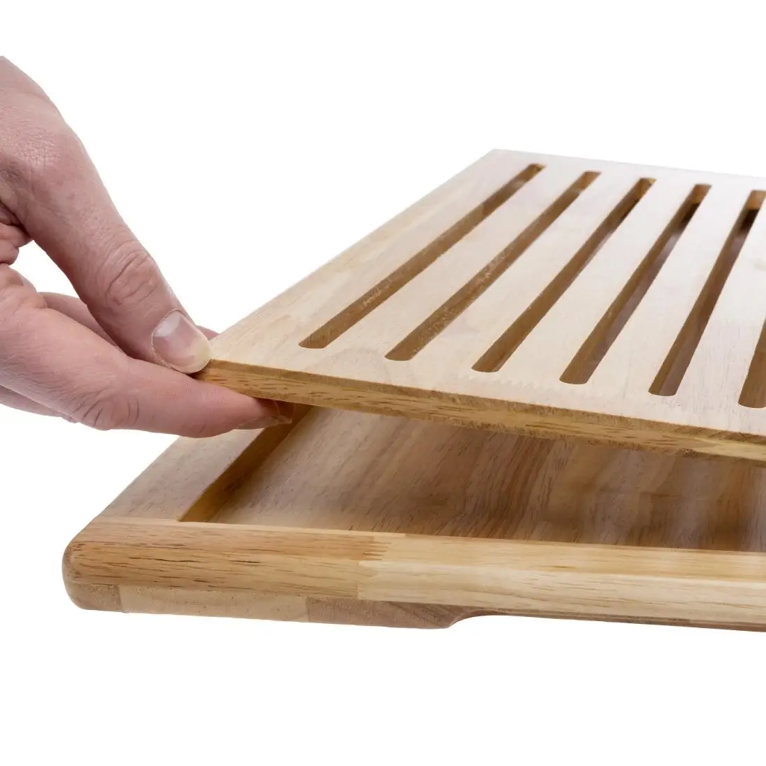 APS Thick Slatted Wooden Chopping Board 530x325mm CF029 - Image 8