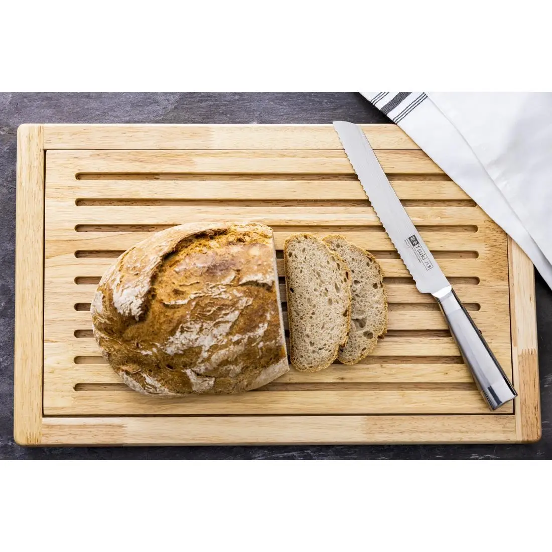 APS Thick Slatted Wooden Chopping Board 530x325mm CF029 - Image 11