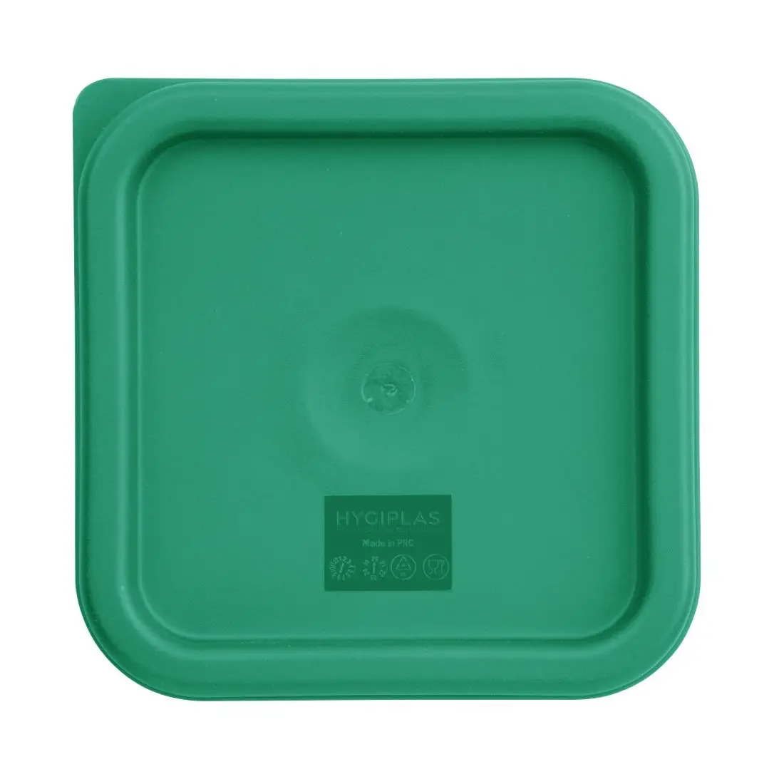 Hygiplas Polycarbonate Square Food Storage Container Lid Green Small CF046