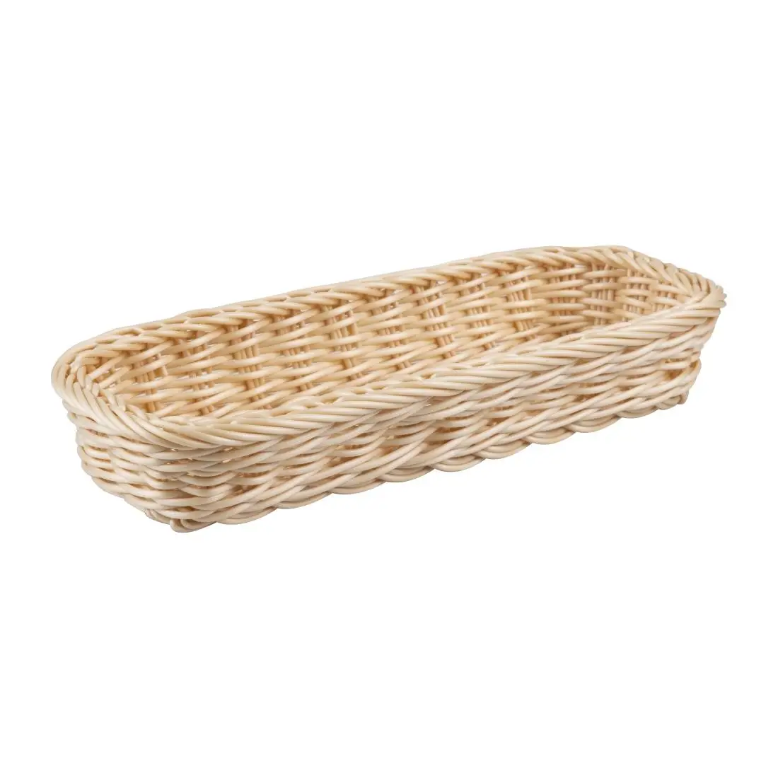 APS Polypropylene Rectangular Rattan Basket 270x100mm CF301 - Image 2