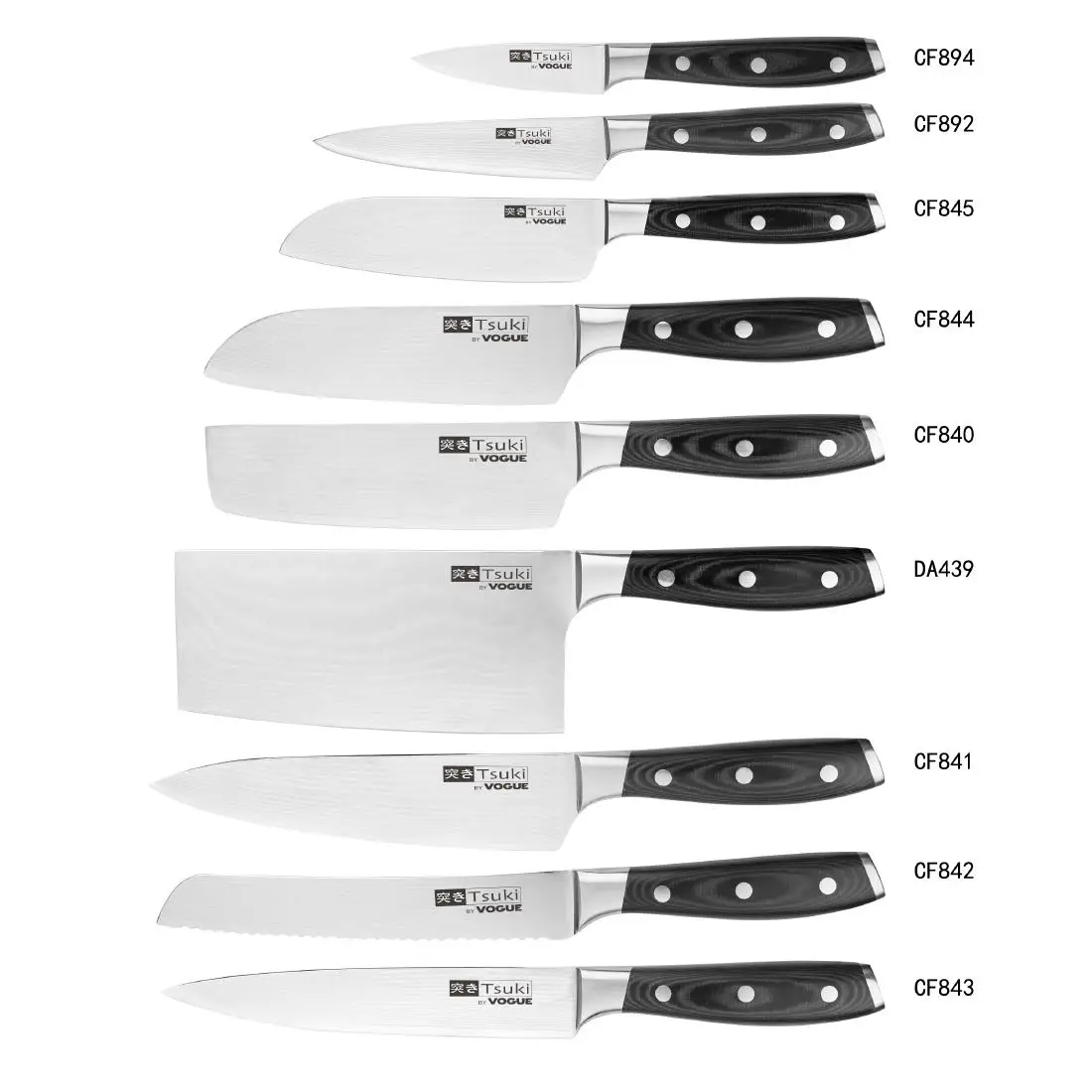 Vogue Tsuki Series 7 Paring Knife Black 8.9cm CF894 - Image 5