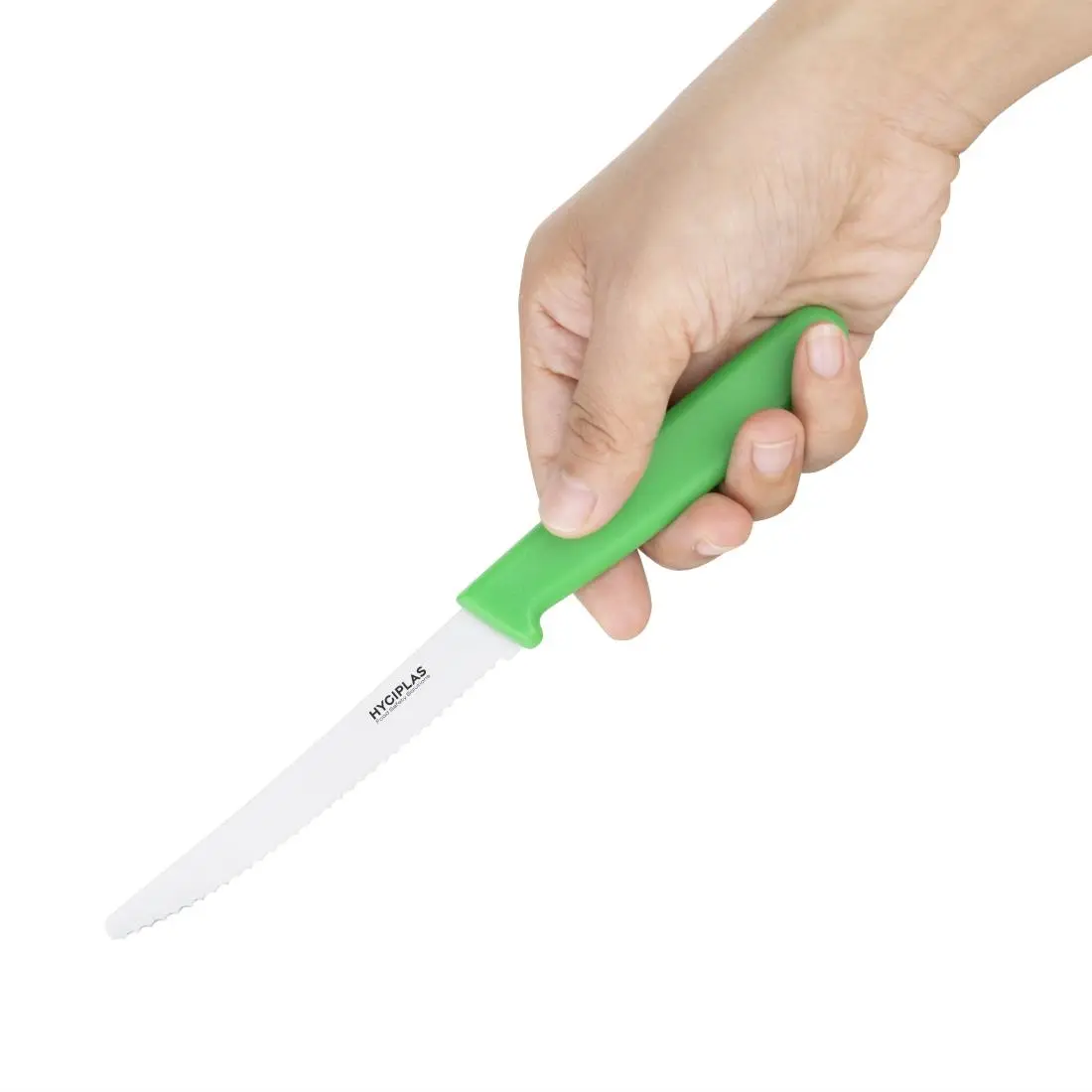 Hygiplas Serrated Tomato Knife Green 10.5cm CF898 - Image 2