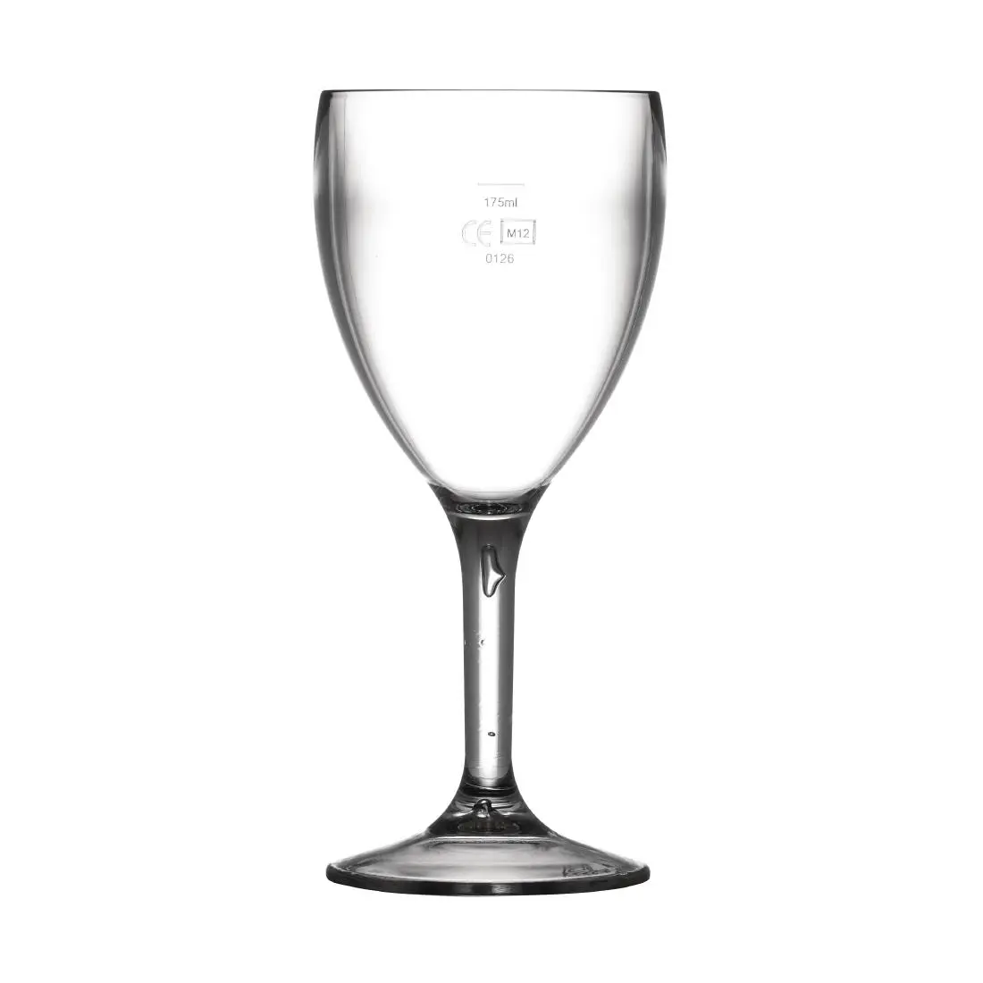 BBP Polycarbonate Wine Glasses 255ml CE Marked at 175ml (12 Pack) CG943