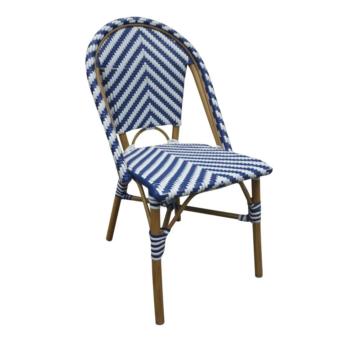 Bolero Parisian Style Rattan Side Chair Blue (2 Pack) CH110