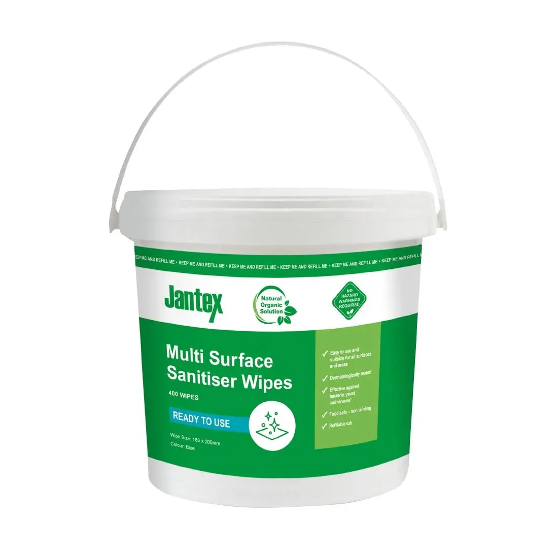 Surface Sanitiser Wipes Starter Tub 200mm (400 Pack)