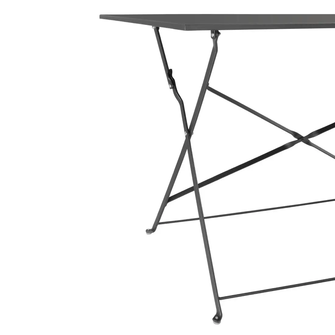 Bolero Perth Black Pavement Style Folding Table Rectangular 1100x700mm CH968 - Image 3