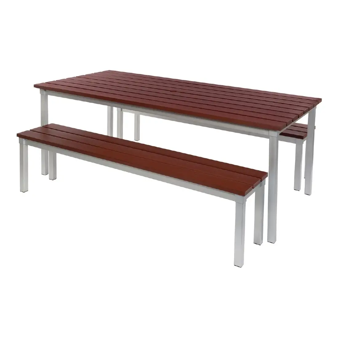 Enviro Outdoor Walnut Effect Faux Wood Table 1800mm CK810 - Image 5