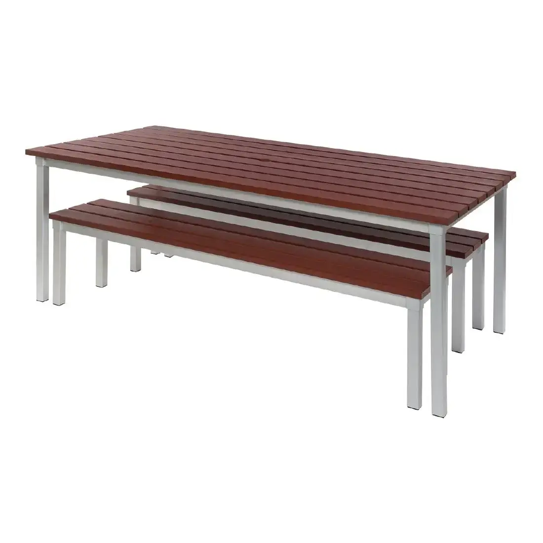 Enviro Outdoor Walnut Effect Faux Wood Table 1800mm CK810 - Image 2