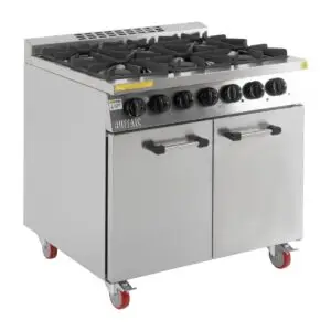 Buffalo 6 Burner Gas Oven Range with Castors CT253