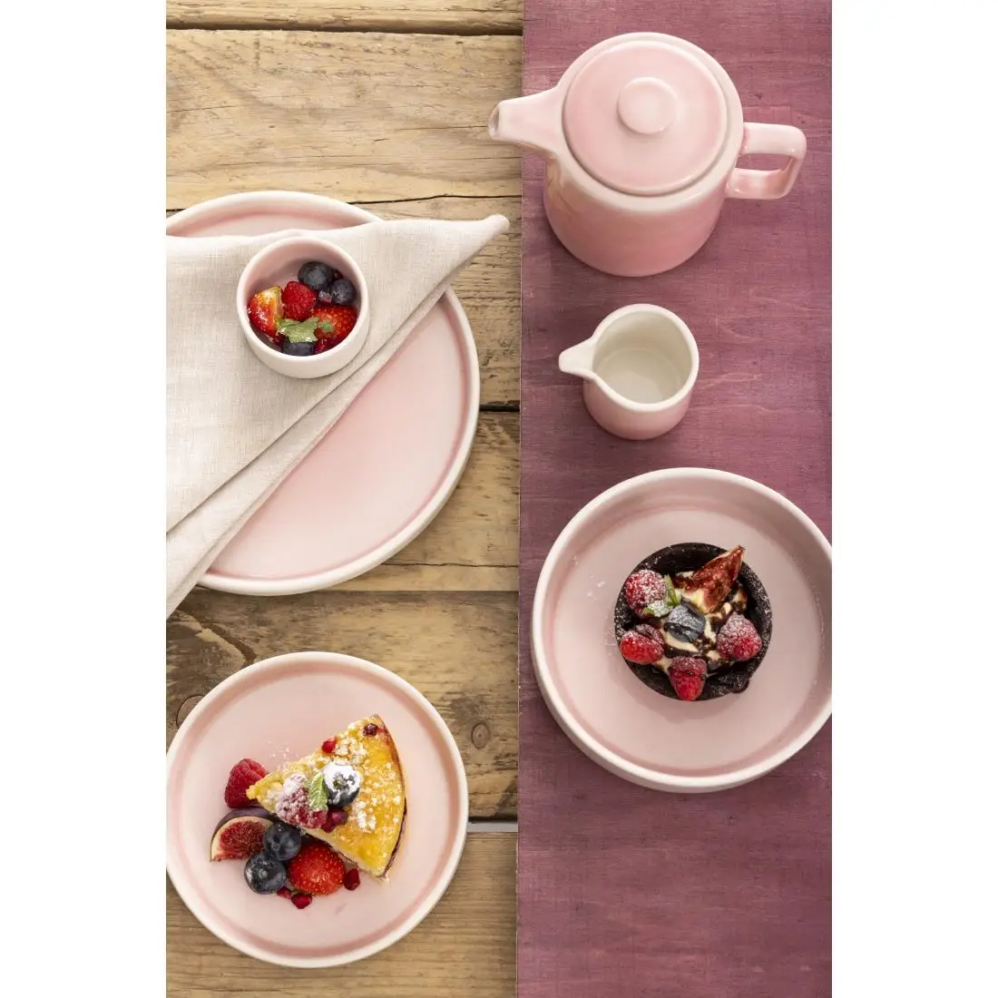 Olympia Fondant Tea Pots Pink 450ml (2 Pack) CU457 - Image 4