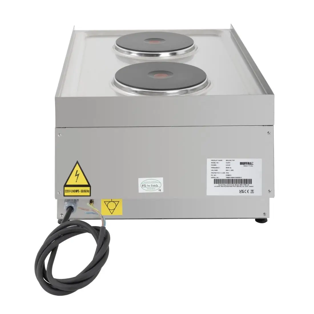 Buffalo 600 Series 2 Ring Electric Hob CU472 - Image 6