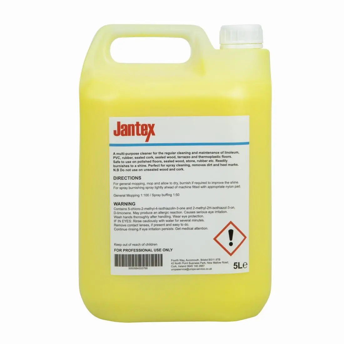 Jantex Lemon Gel Floor Cleaner Concentrate 5Ltr CW714 - Image 3