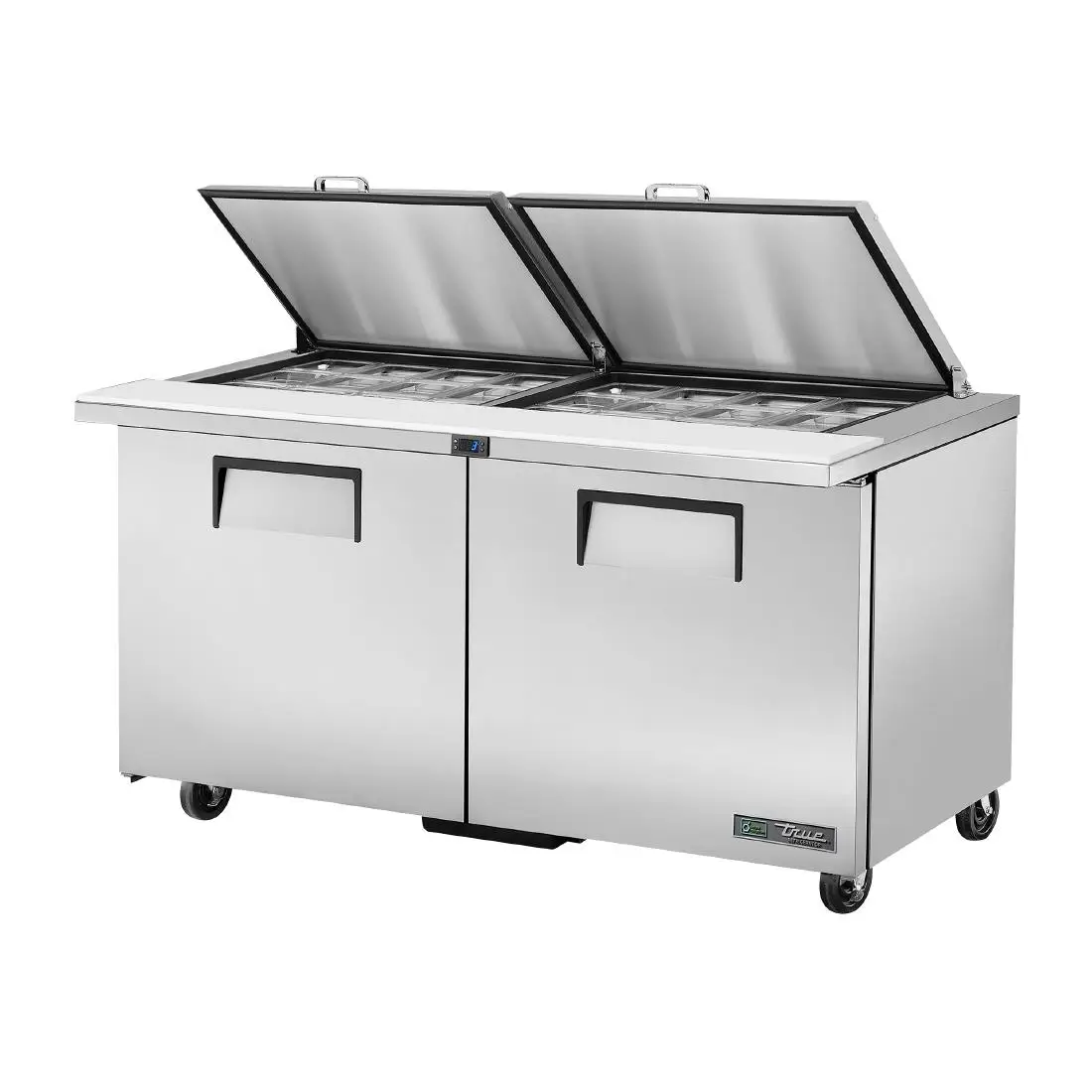 True Double Door Prep Counter Fridge TSSU-60-24M-B-ST-HC FLID CX129