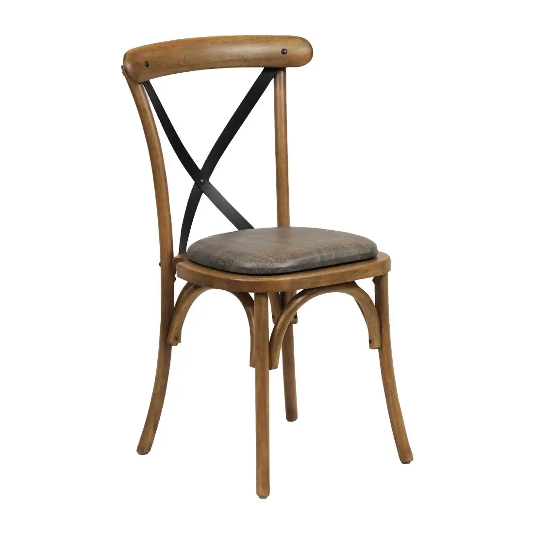 Bristol Dining Chair Weathered Oak with Padded Seat Saddle Ash (2 Pack) CX442