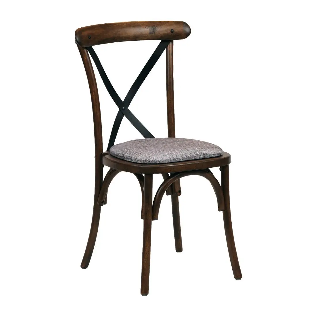 Bristol Dining Chair Vintage with Padded Seat Helbeck Charcoal (2 Pack) CX446