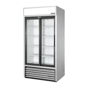 True Upright Double Door Merchandiser Fridge Aluminium GDM-33-HC-LD CX786