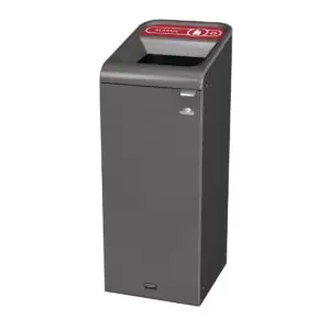 Rubbermaid Configure Recycling Bin with Plastic Recycling Label Red 57Ltr CX963