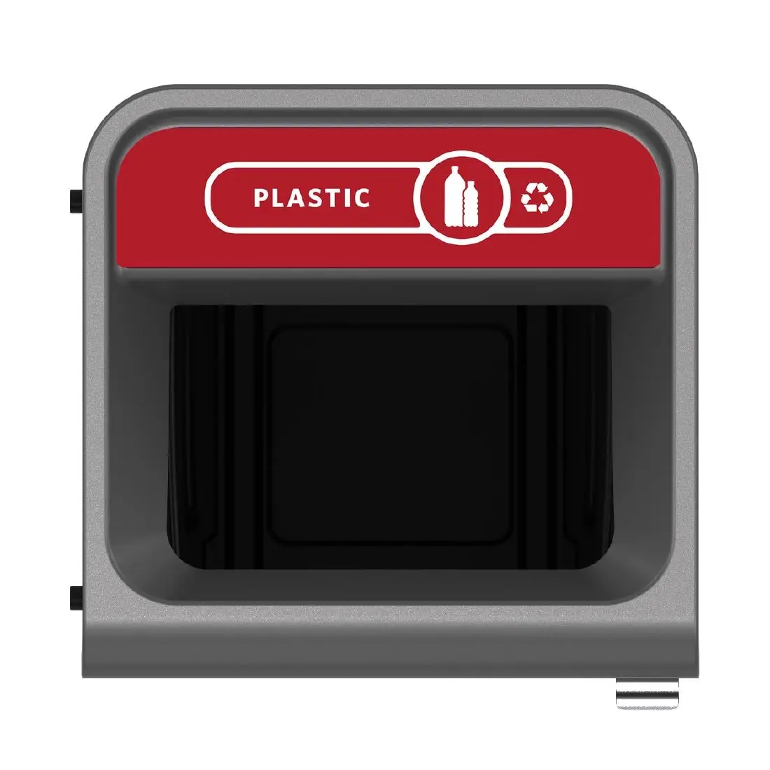 Rubbermaid Configure Recycling Bin with Plastic Recycling Label Red 87Ltr CX964 - Image 2