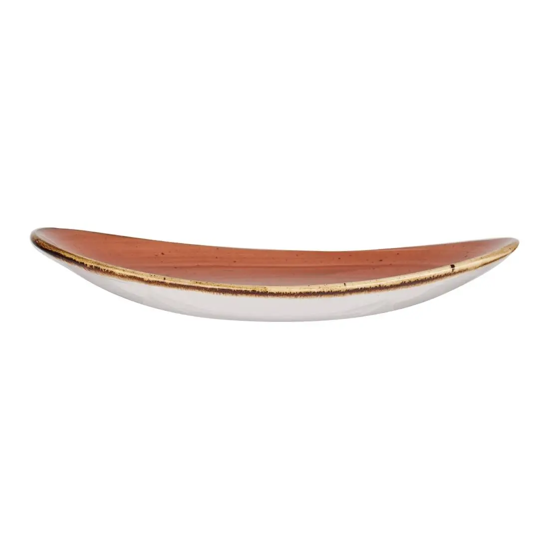 Churchill Stonecast Oval Coupe Plates Orange 192mm (12 Pack) CY966 - Image 2