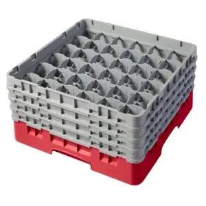 Cambro Camrack Red 36 Compartments Max Glass Height 215mm CZ181