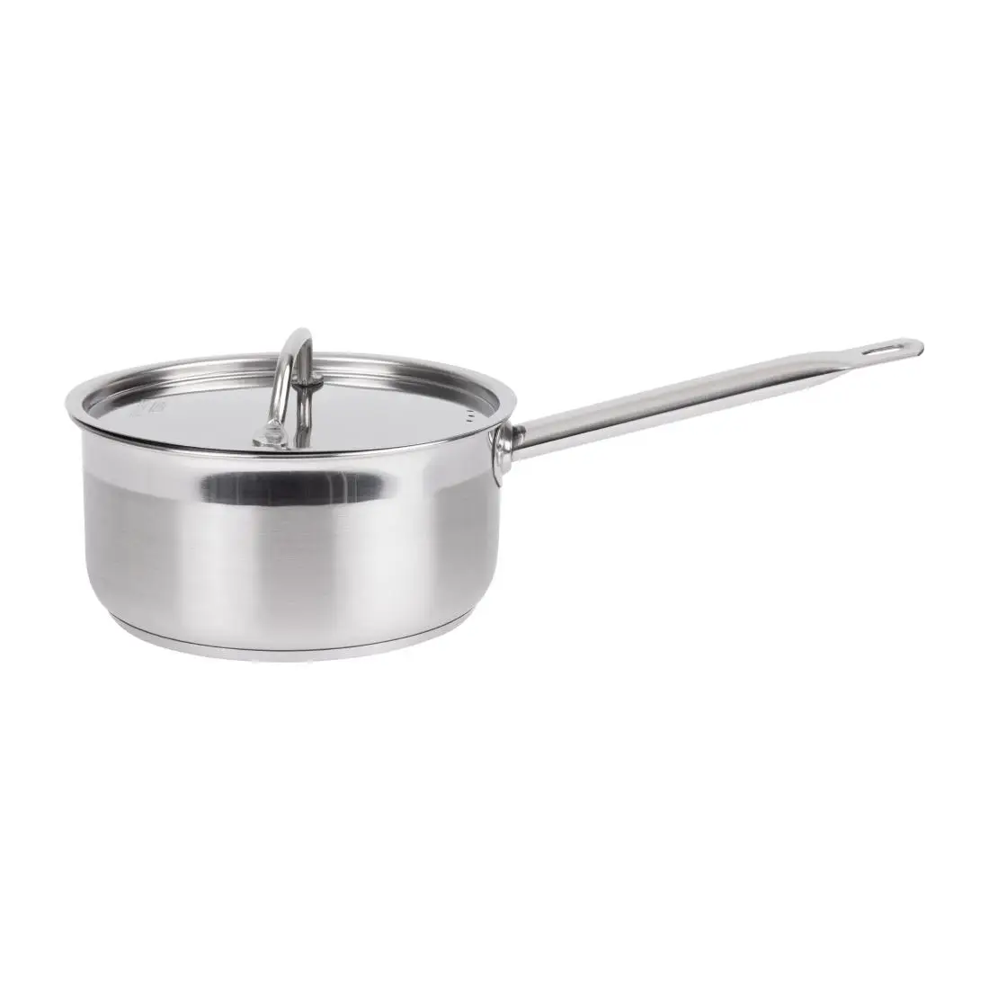 Nisbets Essentials Stainless Steel Saucepan with Lid 20cm DF671 - Image 2