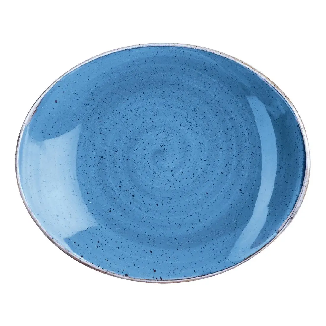 Churchill Stonecast Oval Plates Cornflower Blue 197 x 160mm (12 Pack) DF775