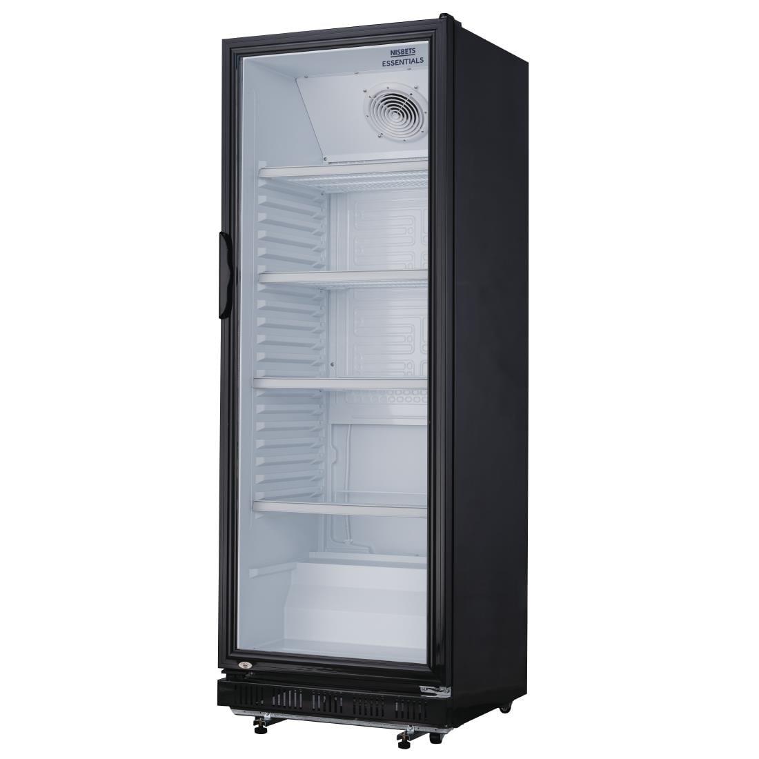 Nisbets Essentials Upright Display Cooler Black - 346Ltr DG280