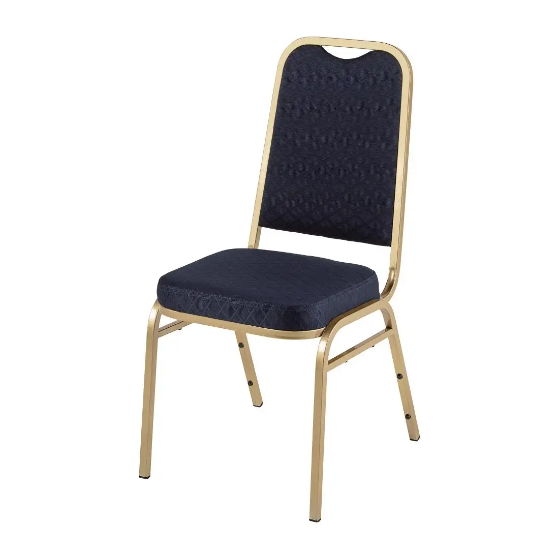 Bolero Square Back Banquet Chairs Blue & Gold (4 Pack) DL015