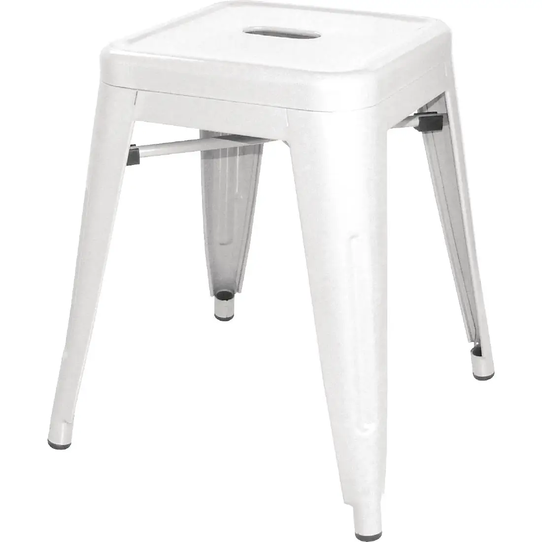 Bolero Bistro Steel Low Stool White (4 Pack) DL869