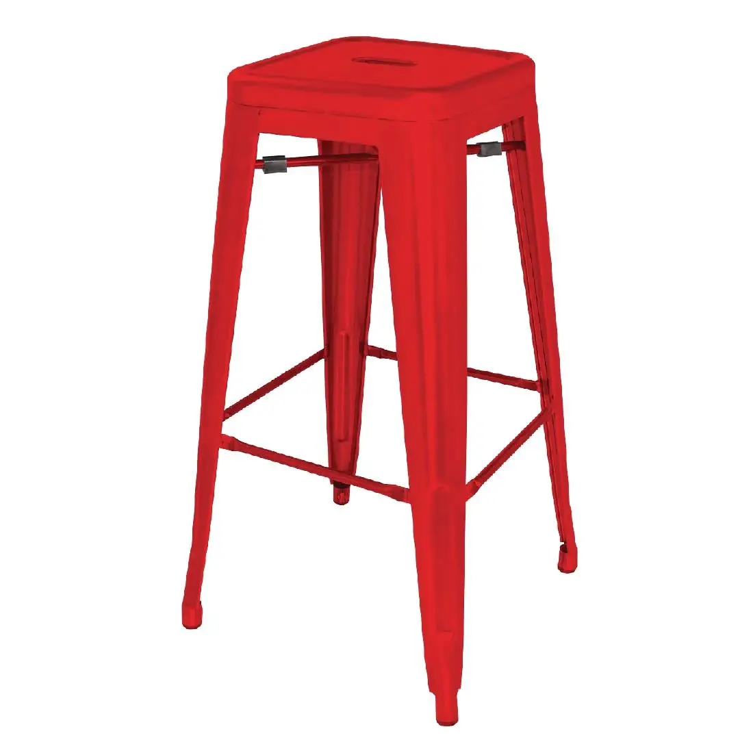 Bolero Bistro Steel High Stool Red (4 Pack) DL871