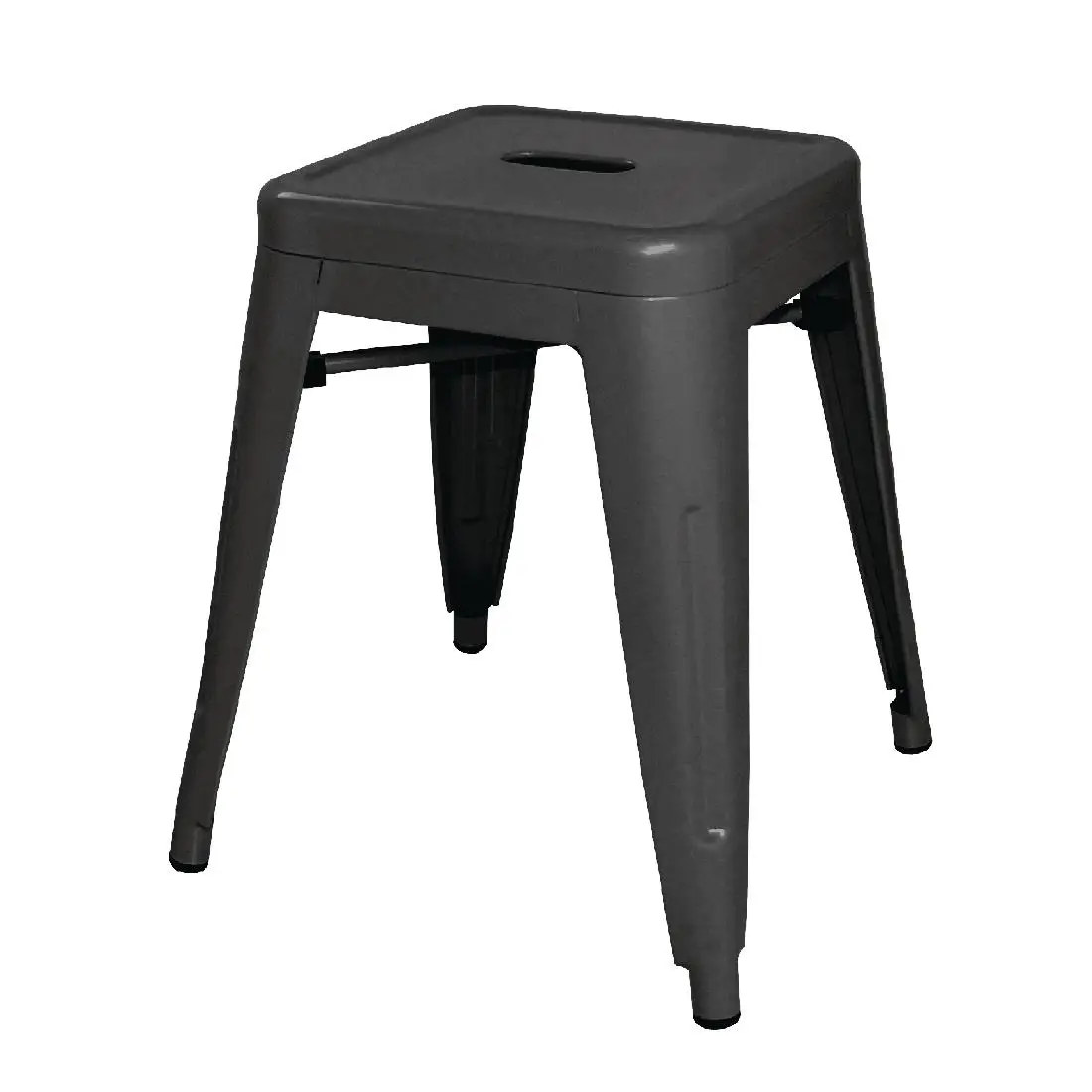 Bolero Bistro Steel Low Stool Black (4 Pack) DL880