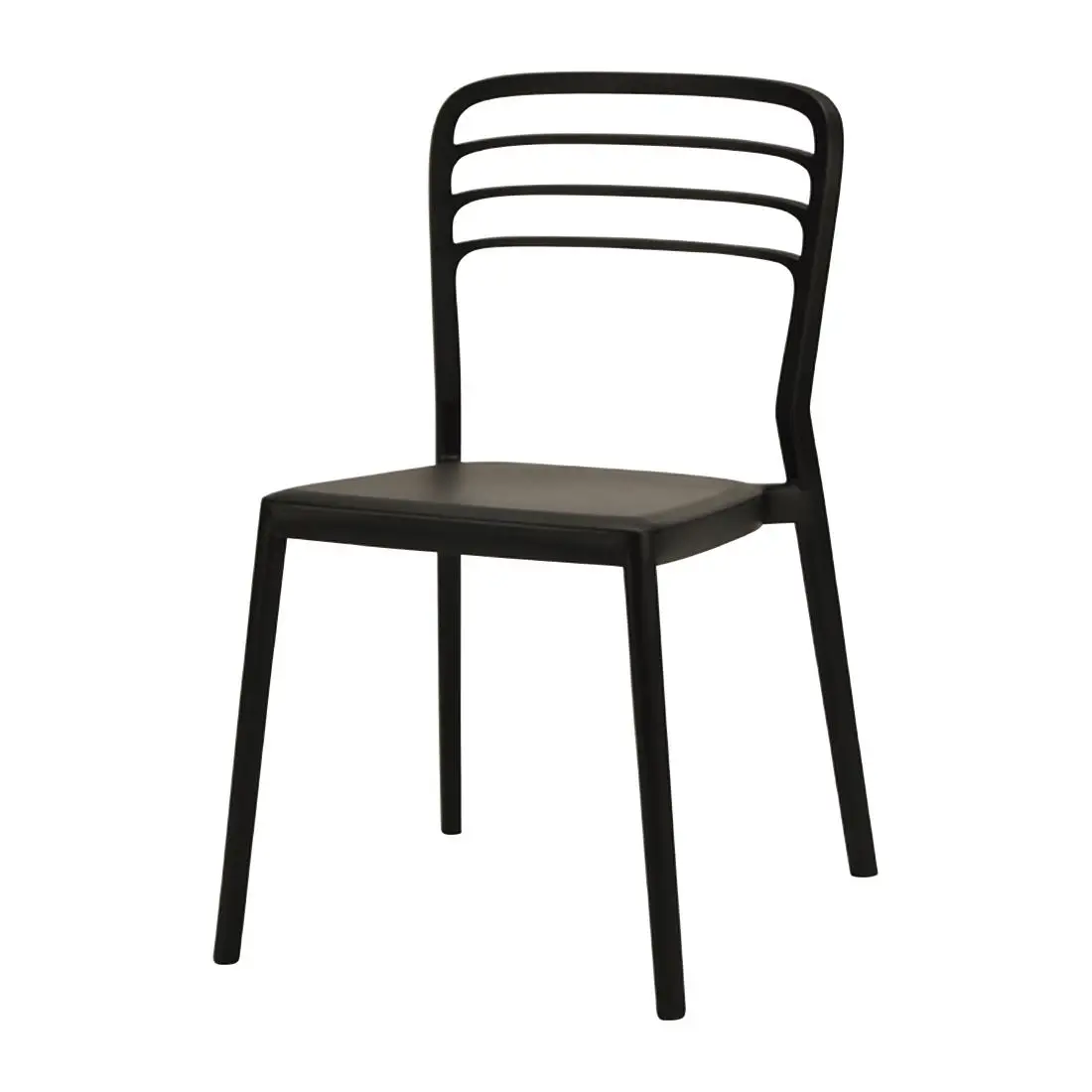 Newquay Ocean Plastic Outdoor Chair in Black (4 Pack) DM088